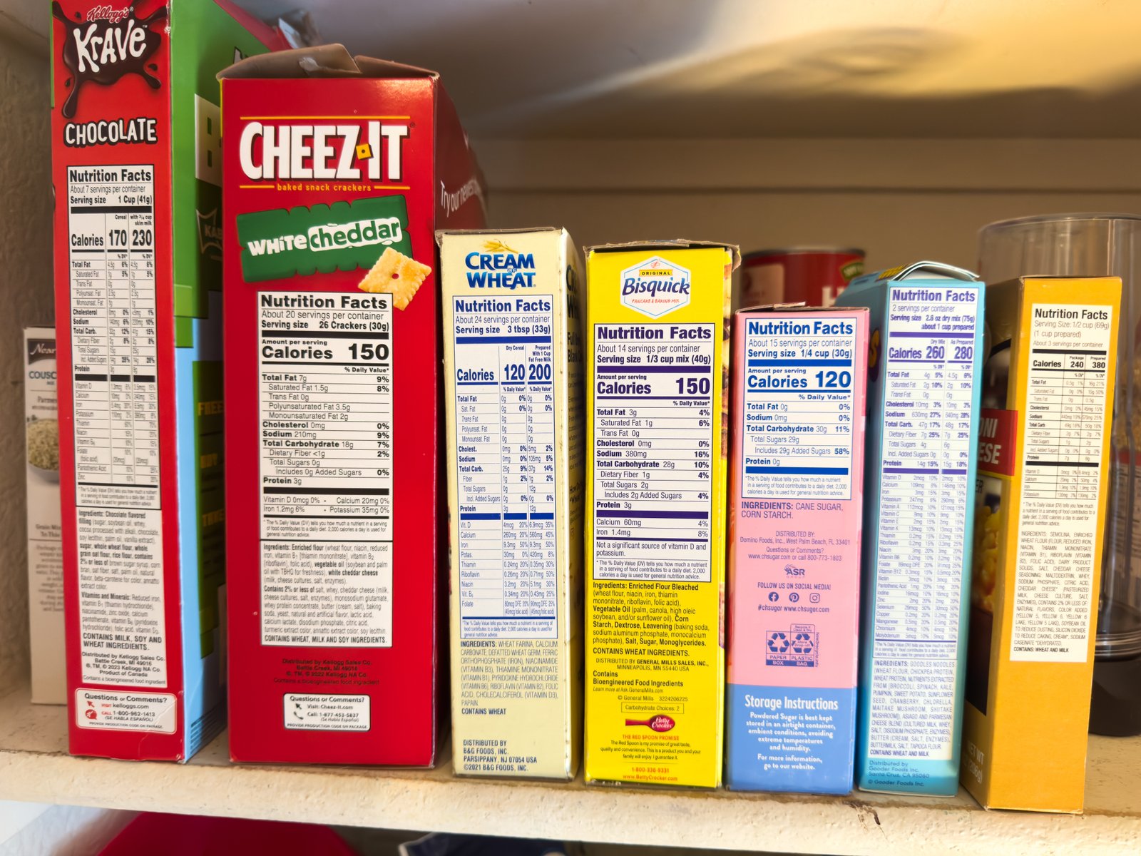 Food label showing a long list of chemical additives